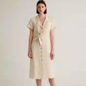 European Linen Button-Front A-line Shirt Dress -Size XL/14- New in Package